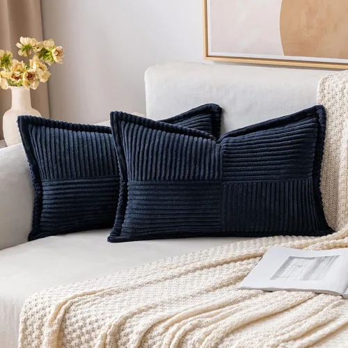 Vista 75 de MIULEE - Juego de 2 fundas de almohada beige de 12 x 12 pulgadas con entretejido, fundas de almohada a rayas bohemias supersuaves con textura