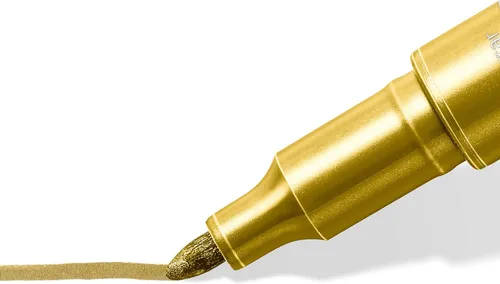 Vista 3 de STAEDTLER 8323-S BK3 Pack of Gold and Silver Metallic Pens and a White Marker Pen