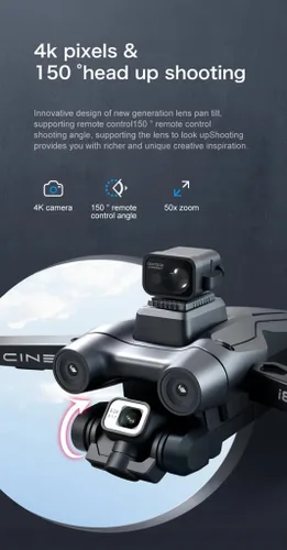 Vista 3 de Wingshot i8 Max 4K Drone con cámara 4K, drones para adultos, evitar obstáculos, WiFi FPV RC Quadcopter con control de gestos, mini drones plegables