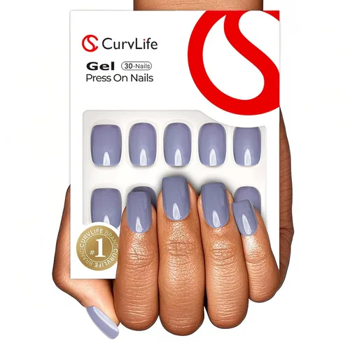Vista 17 de CurvLife Uñas a presión de almendras medianas, color blanco lechoso A9 - Susurro de crema