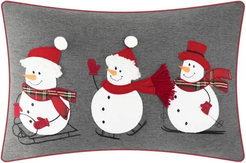 Vista 8 de KINGROSE Funda de almohada decorativa con apliques de nieve navideña, funda de almohada cuadrada para sofá, cama, sala de estar, sofá, silla