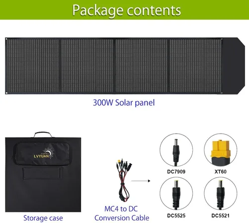 Vista 3 de LVYUAN eficacia alta portátil plegable de los paneles solares 300W el 23,5%