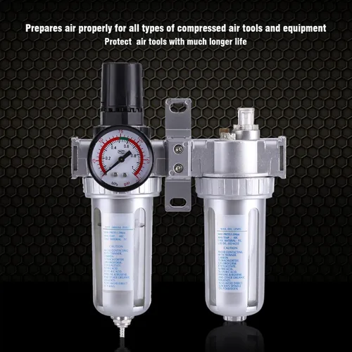 Vista 6 de a IR Compresor Filtro Regulador Mois ture Limpiador de Trampa de Agua Herramienta Separadora, Filtro IR de Partículas, 3/8 '' Limpiador de Trampa