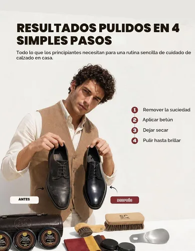 Vista 4 de Stone and Clark Compact Travel Size Leather Shoe Shine Kit for Men & Women