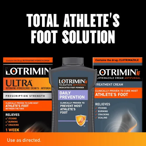 Vista 6 de Lotrimin Ultra tratamiento para pie de atleta de 1 semana, clorhidrato de butenafina de concentración recetada al 1%, cura la mayoría de casos