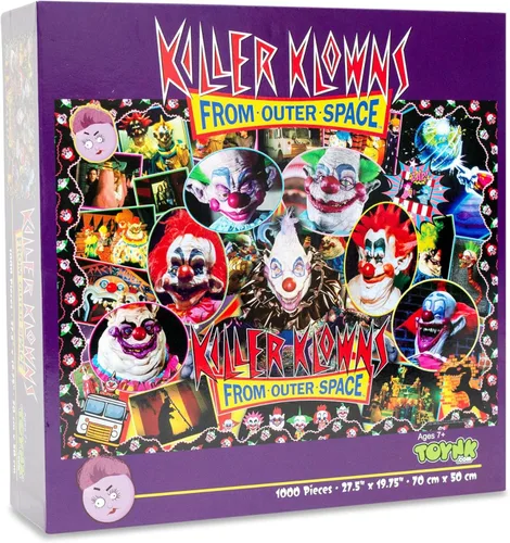 Vista 2 de Toynk Killer Klowns from Outer Space Kollage B - Rompecabezas de 1000 piezas para adultos, 28 x 20 pulgadas