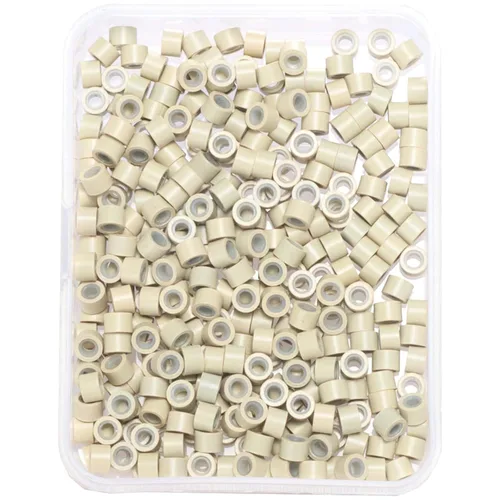 Vista 12 de Anillas de microenlace de 4 mm con forro de silicona, cuentas de oropel para extensiones de pelo, 300 unidades, color negro