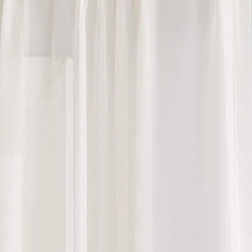 Vista 3 de ASATEX Cortina Transparente para Ventana de Longitud Larga de 56" (An) x 216" (L) Color Beige Claro. Los Tratamientos de Voile para Ventana son