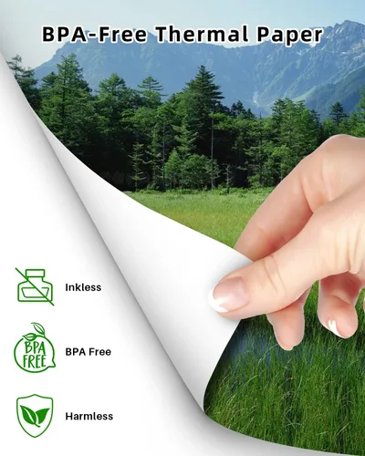 Vista 5 de Phomemo - Papel para impresora térmica de letras estadounidenses, papel térmico continuo Phomemo M08F, compatible con M08F-Letter, M08D, TATTMUSE