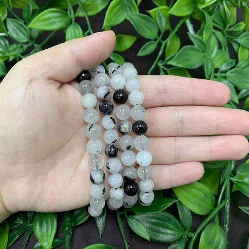 Vista 263 de Gem Avenue Handmade Round Bead Stretch Bracelet Unisex Natural Stone Beaded Jewelry for Men & Women, Elastic Wristband for Daily Wear