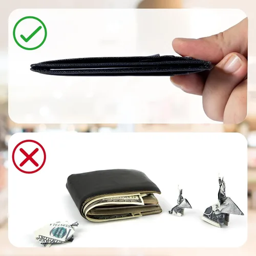Vista 48 de Cartera Chelmon Slim RFID - Cartera de bolsillo frontal minimalista para tarjetas de crédito delgadas