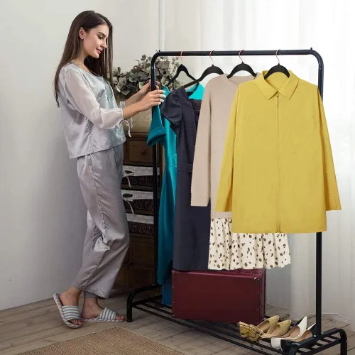 Vista 6 de VECELO Perchas de Terciopelo Premium para Ropa de Servicio Pesado (Paquete de 25) - Antideslizantes y que Ahorran Espacio con 6 Clips para Dedos
