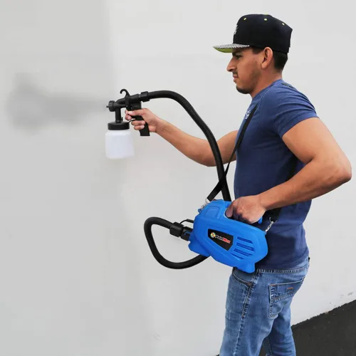 Vista 2 de Pistola pulverizadora de pintura eléctrica portátil de 650 W con 3 patrones de pulverización diferentes y contenedor desmontable de 27.1 fl oz