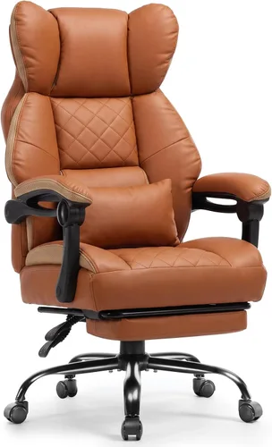 Vista 20 de GTPLAYER Big&Tall Silla ergonómica para juegos, asiento de resorte ancho, reposabrazos de conexión, azul