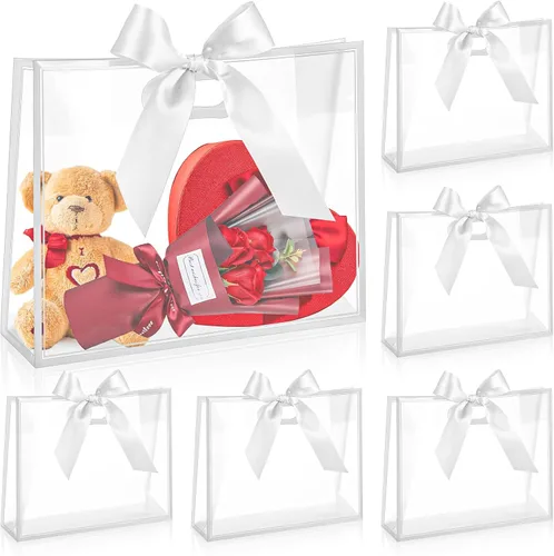 Vista 14 de Aliceset - 12 bolsas de regalo grandes de plástico transparente negro