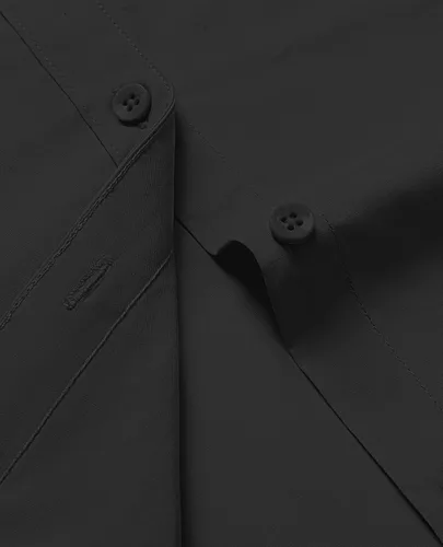 Vista 4 de siliteelon Camisas de vestir para mujer, de manga corta, de algodón, camisa con botones abajo, camisa básica con botones arriba, camisas con cuello