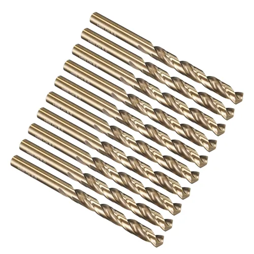 Vista 260 de PATIKIL Broca Jobber de 0.039 in, vástago recto M35 cobalto 5% acero de alta velocidad 135° acabado dorado para metal duro de acero inoxidable - 2
