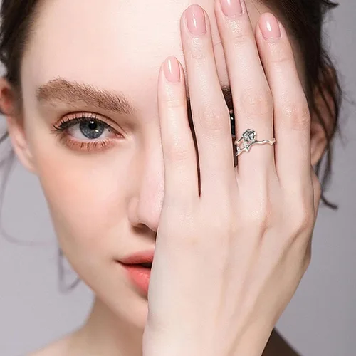 Vista 17 de CANDYFANCY Anillo de nudo celta de plata de ley 925 abierto para el dedo medio nudillo para mujer, tamaño ajustable 4-7