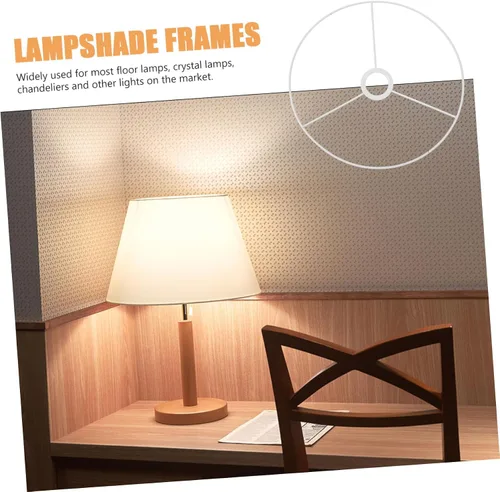 Vista 3 de LABRIMP Elegante marco de pantalla redonda adecuado para lámpara colgante de lámpara blanca