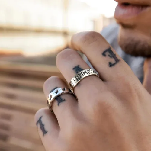 Vista 4 de Bestyle Anillo vikingo nórdico de plata de ley para hombres y mujeres, anillo de dedo índice de pulgar, joyería nórdica vikinga, regalo