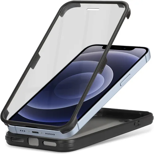 Vista 5 de Funda para iPhone 12 mini con protector de pantalla, color negro