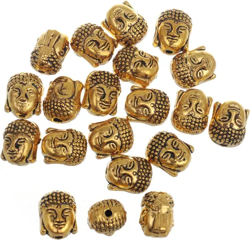 Vista 10 de rubyca Buda pulsera de perlas de conector pequeño Espiritual Espaciador de cobre para joyas, Cobre, 40 PCS