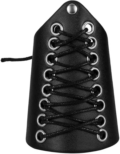 Vista 6 de Brazaletes vikingos de cuero con armadura LARP en relieve, amuleto de talismán nórdico para hombres y mujeres, regalos de un par, Adjustable