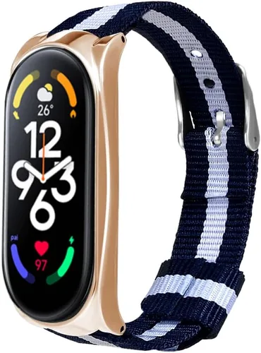 Vista 13 de Pulsera compatible con Xiaomi Mi Band 7, correa de repuesto de lona deportiva, ajustable, duradera, suave, ligera, compatible con Xiaomi Mi Band 7