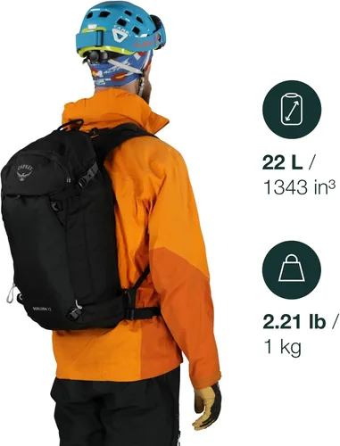 Vista 2 de Osprey Soelden 22L - Mochila de esquí y snowboard para hombre, color amarillo artesano