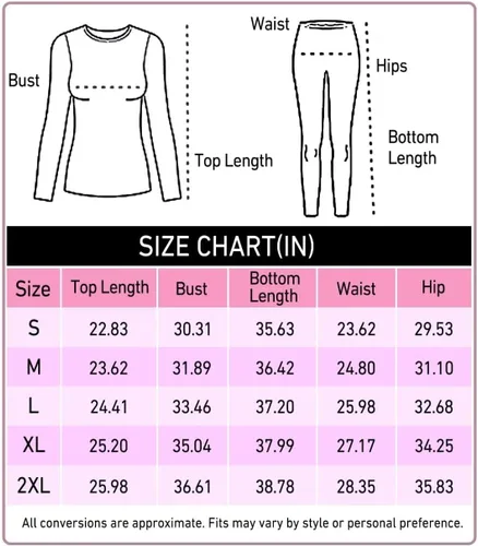 Vista 4 de YRW Ropa interior térmica para mujer, conjunto de pijama largo con forro polar, capa base suave, tallas S-XXL