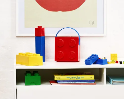 Vista 7 de Room Copenhagen, LEGO Mini Box - 1.8 x 1.8 x 1.7 pulgadas - Ladrillo 4, azul brillante