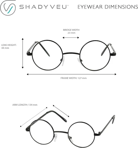 Vista 3 de ShadyVEU Gafas de sol redondas de metal pequeño con lente transparente UV400 de círculos retro de los años 80