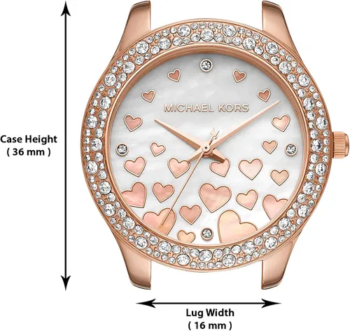 Vista 7 de Michael Kors Reloj de cuarzo Liliane para mujer con correa de acero inoxidable