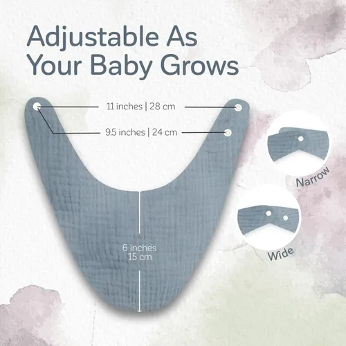 Vista 4 de KiddyCare Baberos de muselina orgánica para niñas y niños de 0 a 6 meses Baberos bandana para bebé, súper suaves para babear y dentición, babero
