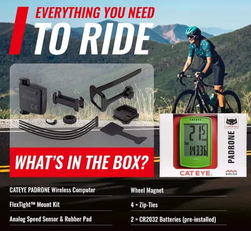 Vista 9 de CATEYE Computadora Inalámbrica para Bicicleta Padrone – Ciclocomputadora con Pantalla de Gran Tamaño, Velocímetro y Odómetro Inalámbricos, Montaje