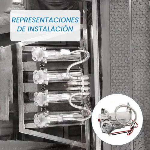 Vista 7 de Compresor de aire de cromo de 12V 444C 200 PSI para automóvil/motocicleta