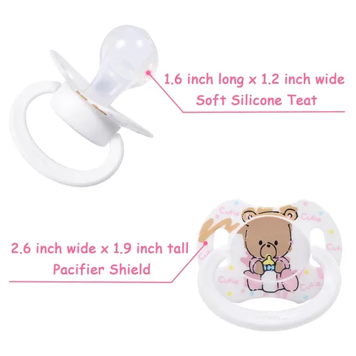 Vista 7 de LittleForBig Bigshield Generation-II - Chupete de tamaño adulto con diseño de oso blanco