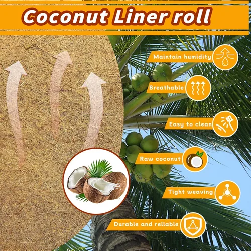 Vista 6 de Hamiledyi Alfombra de reptil de 78.7 x 11.8 pulgadas, sustrato de fibra de coco, gran ropa de cama de serpiente, tapete de rollo de forro de coco