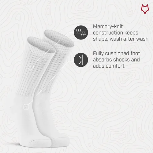 Vista 3 de Fox River Wick Dry Classic White Crew Calcetines de humedad para hombres y mujeres con suela totalmente acolchada