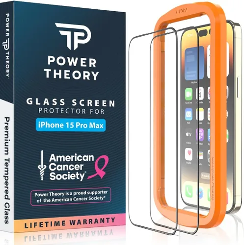 Vista 9 de Power Theory Protector de pantalla para iPhone 14 Pro Max, pantalla de vidrio templado de alta calidad para una máxima protección en tu iPhone 14
