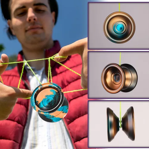 Vista 4 de WATIEOBOO Yoyo Yoyo sensible para principiantes Yoyo profesional no sensible para adultos Yoyos de trucos metálicos profesionales con kit