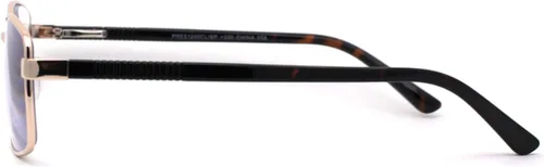 Vista 2 de Gafas de lectura progresivas progresivas de metal clásico con bisagra de resorte rectangular para hombre