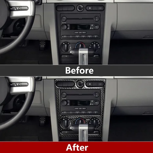 Vista 3 de Adhesivo de cubierta para panel de control del aire acondicionado del automóvil para Ford Mustang GT Shelby 2005 2006 2007 2008 2009 Accesorios