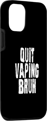 Vista 3 de iPhone 14 Quit Vaping Bruh Funny Anti Vaping Anti Vape Concientización Caso