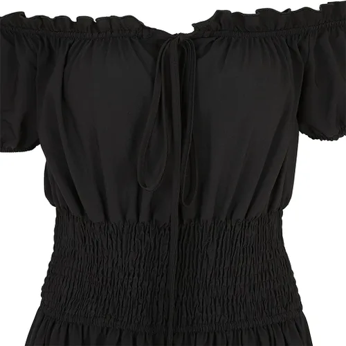 Vista 4 de Lehauya Disfraces renacentistas para mujer, medievales, pirata, campesina, vestido bohemio con cintura fruncida