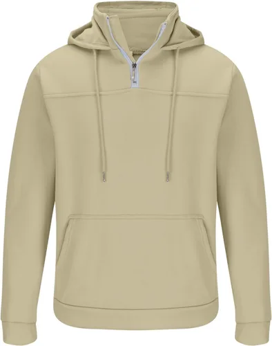 Vista 5 de Sudaderas con capucha de gran tamaño para hombre, casual, con cordón y cremallera de un cuarto, manga larga, ajuste holgado, cómodo, color liso