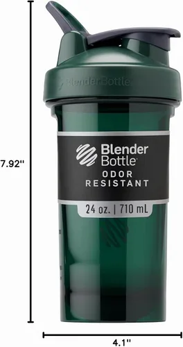 Vista 7 de BlenderBottle - Botella agitadora Pro Series ideal para licuados de proteínas y preentrenamiento, 24 onzas, color verde