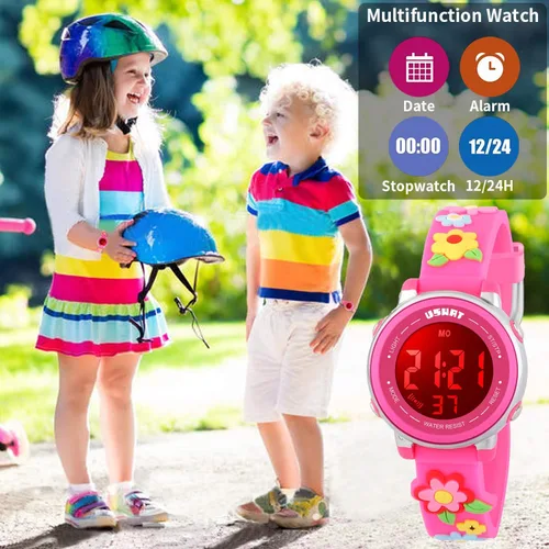 Vista 6 de Kids Watch 3D Cartoon Toddler Wrist Digital Watch Waterproof 7 Color Lights with Alarm Stopwatch for 3-10 Year Boys Girls Little Child