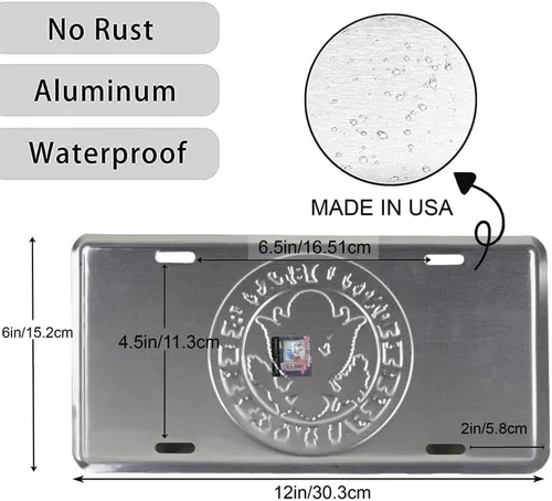 Vista 5 de Placa de matrícula con logotipo del Ejército de los Estados Unidos Tamaño estándar 6" x 12", Placa de matrícula de aluminio para coches, SUV