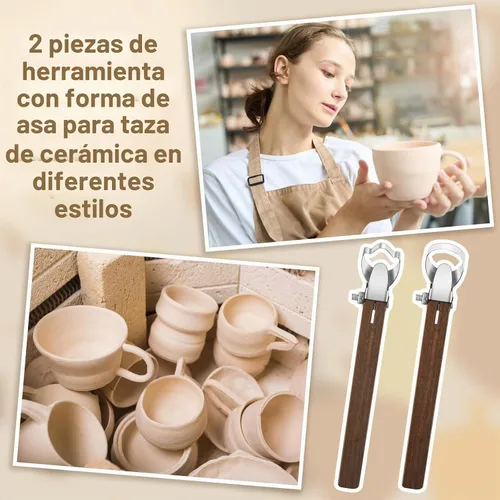 Vista 5 de 2 herramientas de fabricación de mango de cerámica, cortadores de arcilla